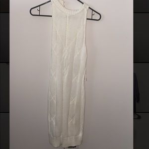 White knit tight dress